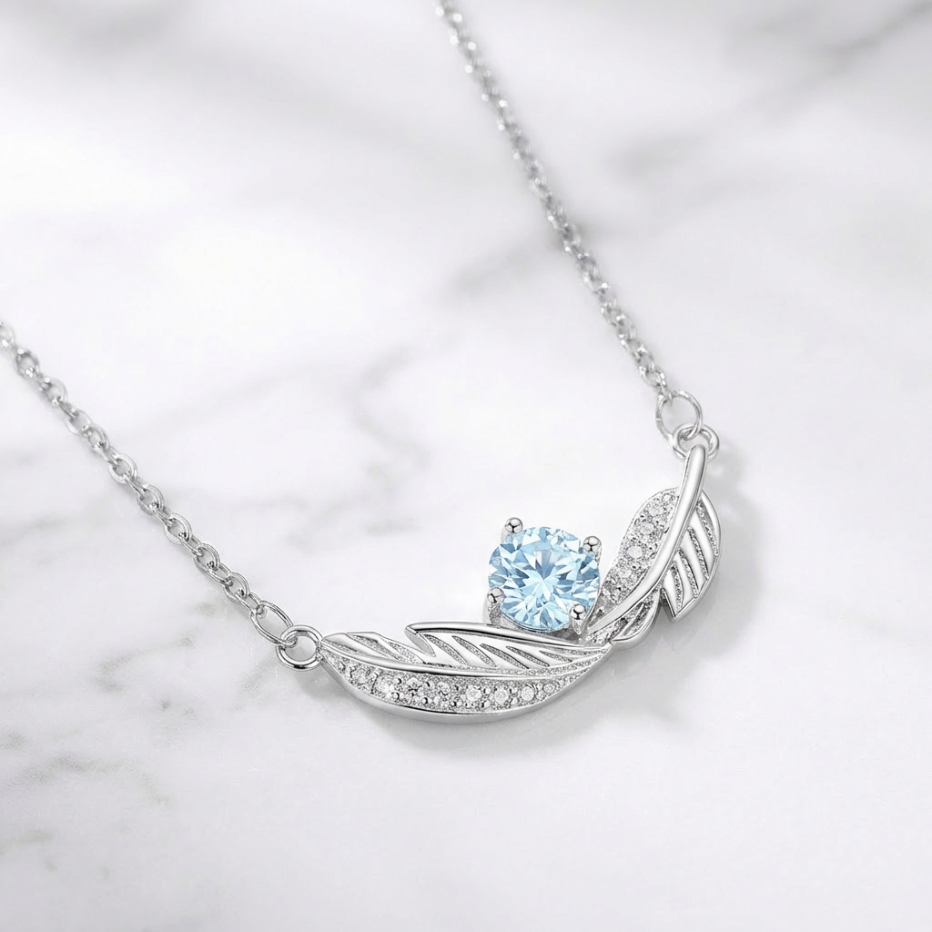 Feather Silver Necklace