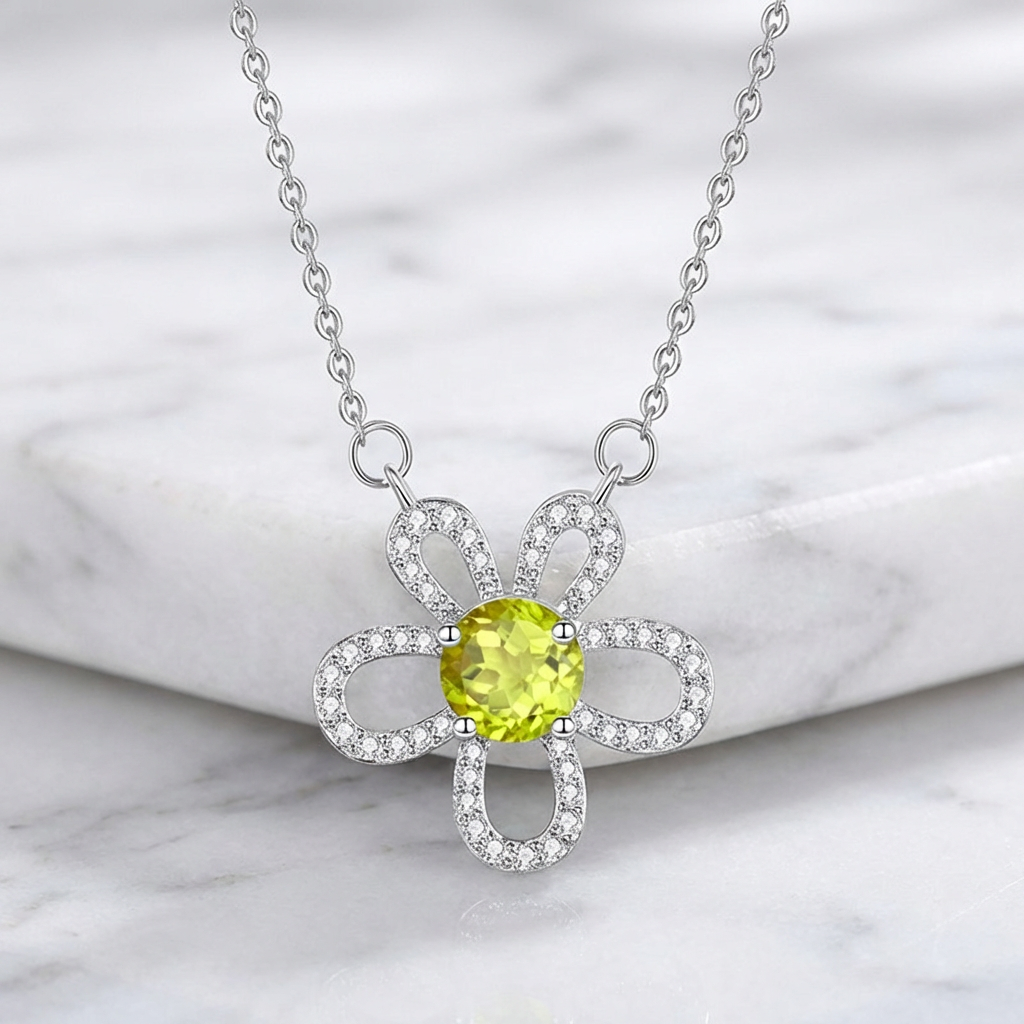 Sunflower Gem Necklace