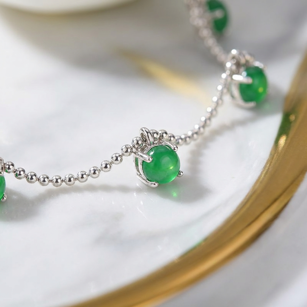 Starry Silver Jadeite Pendant