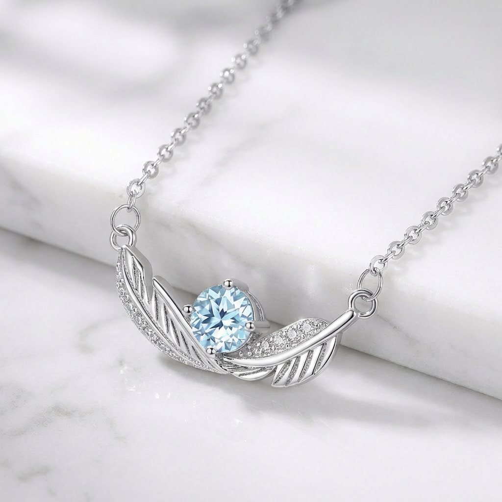 Feather Silver Necklace