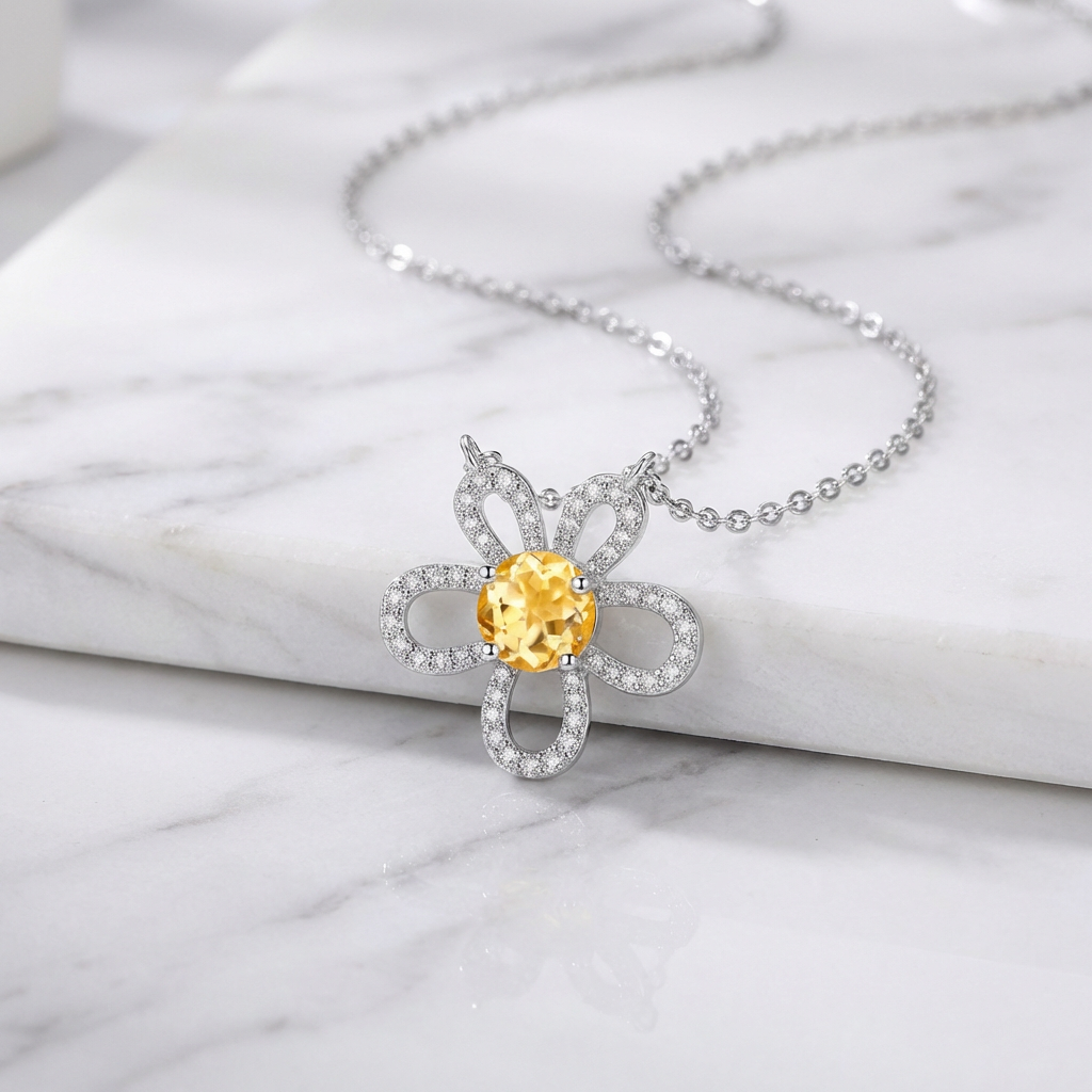 Sunflower Gem Necklace