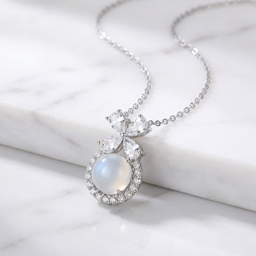 Chalcedony Bow Necklace