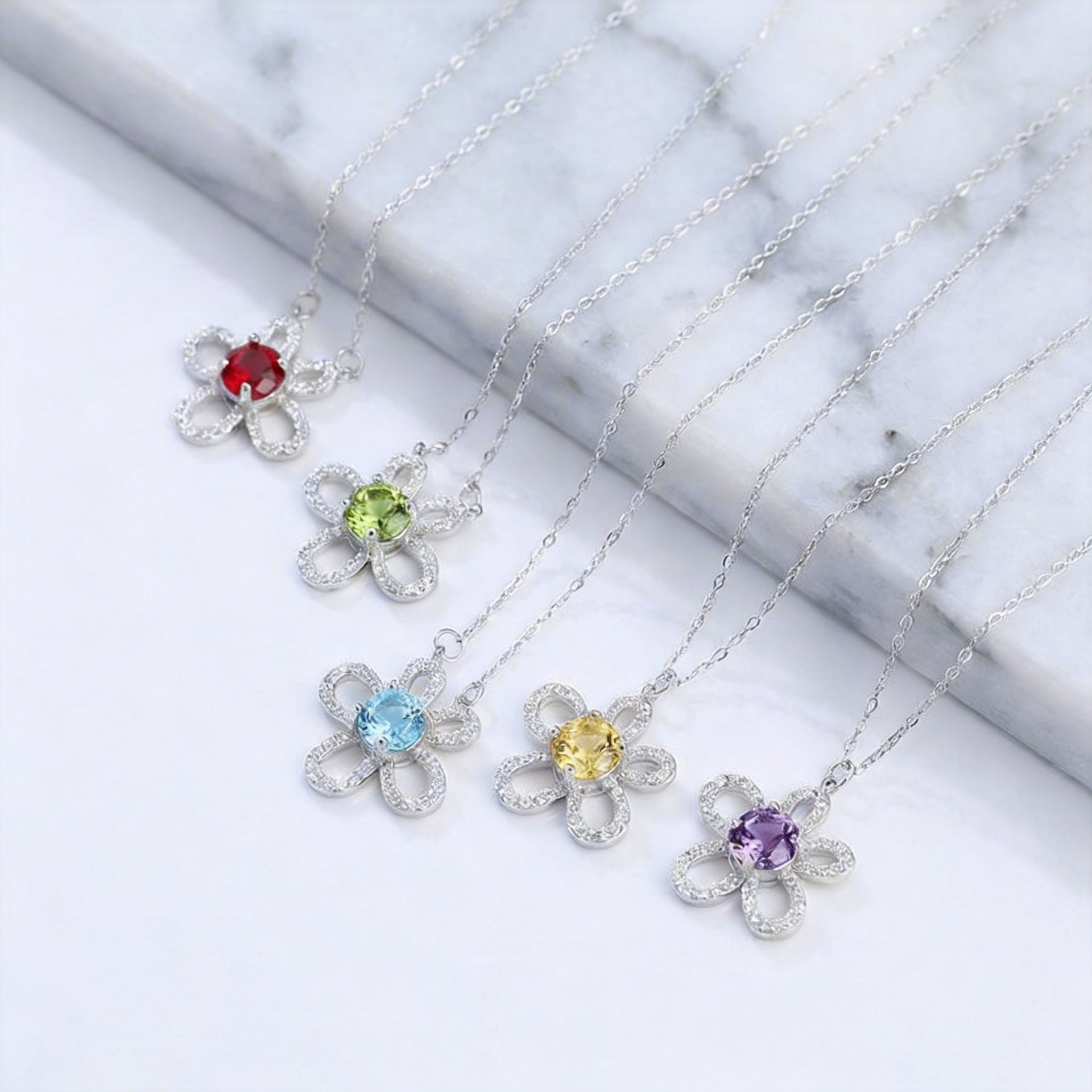 Sunflower Gem Necklace